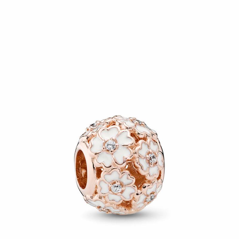 Pandora Rose™ White Primrose Meadow Charm Ireland - Pandora Rose/Enamel/Cubic Zirconia - 105248ELO